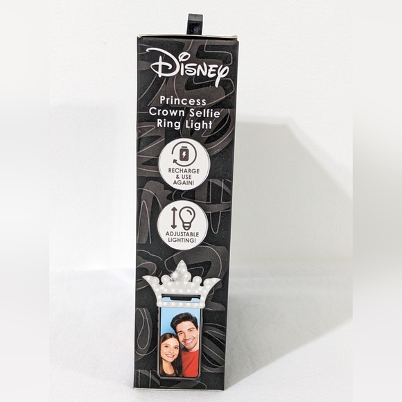 Disney Princess Crown Selfie Ring Light, Clip On Selfie Light, Rechargeable, NEW - Picture 3 of 9